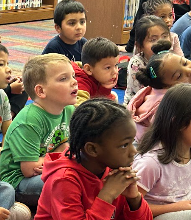 students listening to a story
