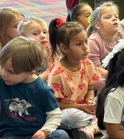 students listening to a story