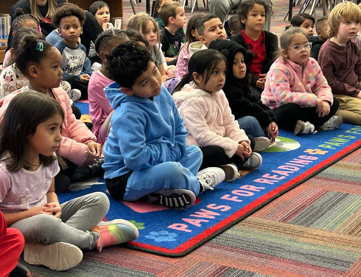 students listening to a story