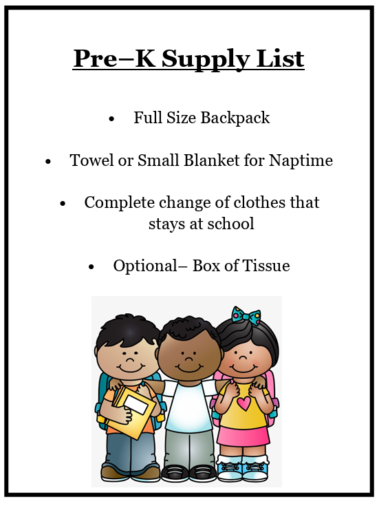 Pre-k supplies
