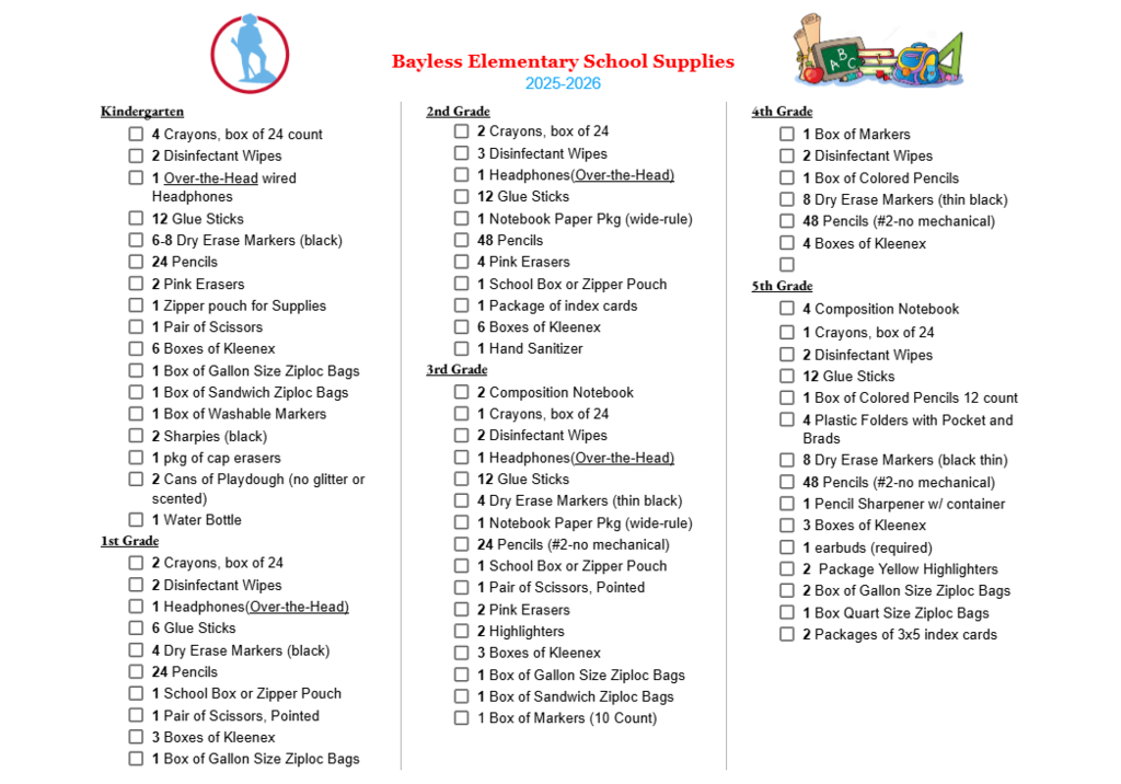 supply list
