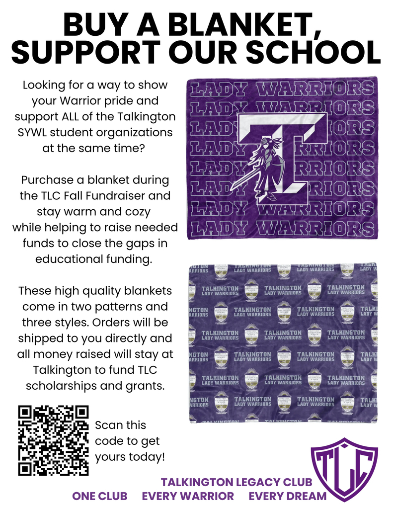 Buy a blanket from the Legacy Club to raise funds for our school