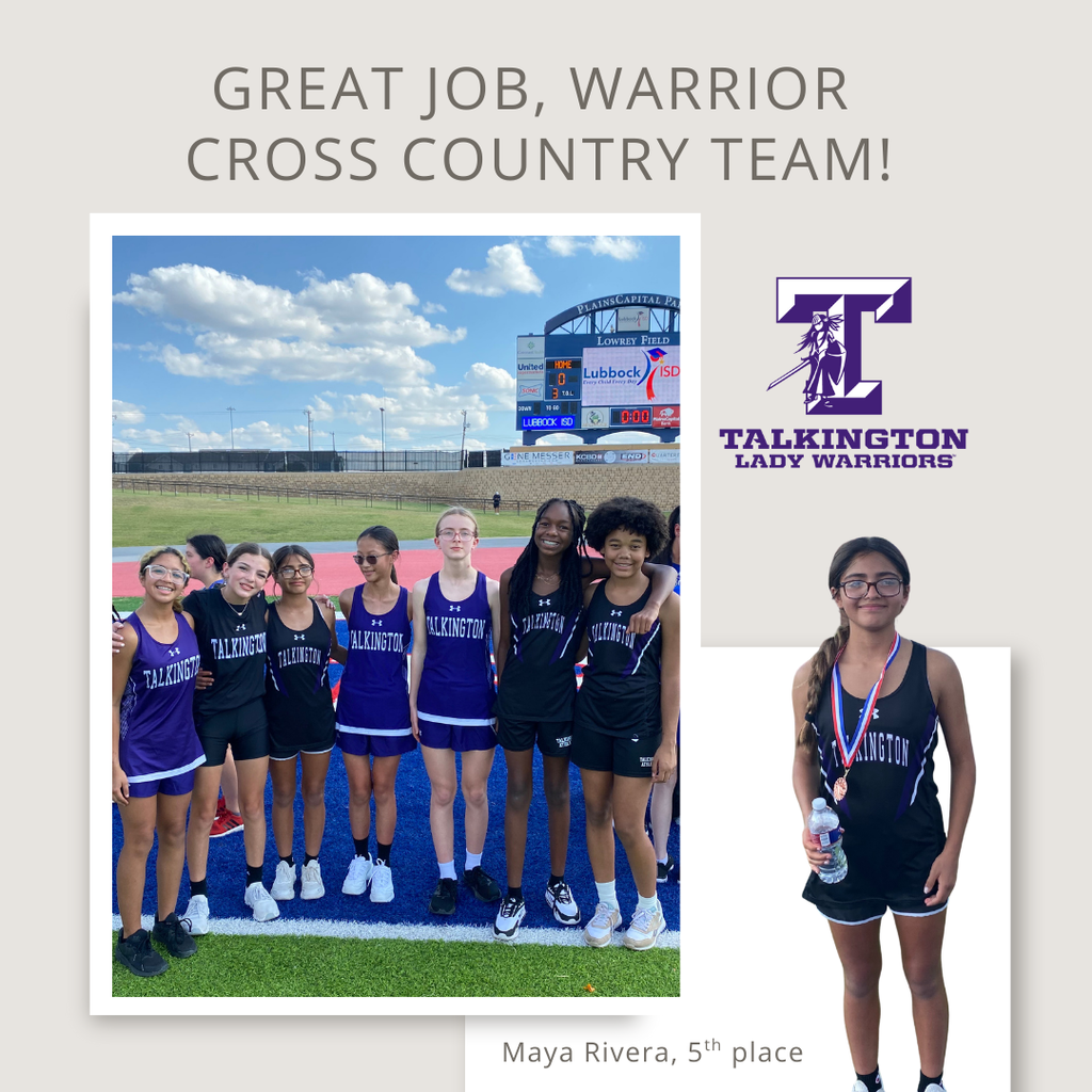 cross country team photo and Maya 5th place medal