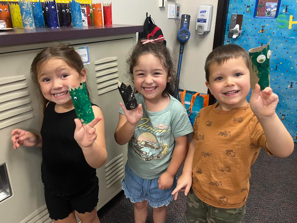 students showing their color monsters