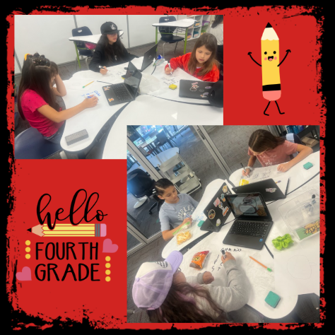 4th graders working in the classroom