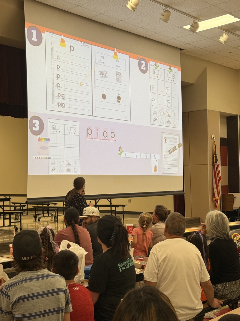 Mrs. Briseno presenting to the Kinder Lunch and Learn Group