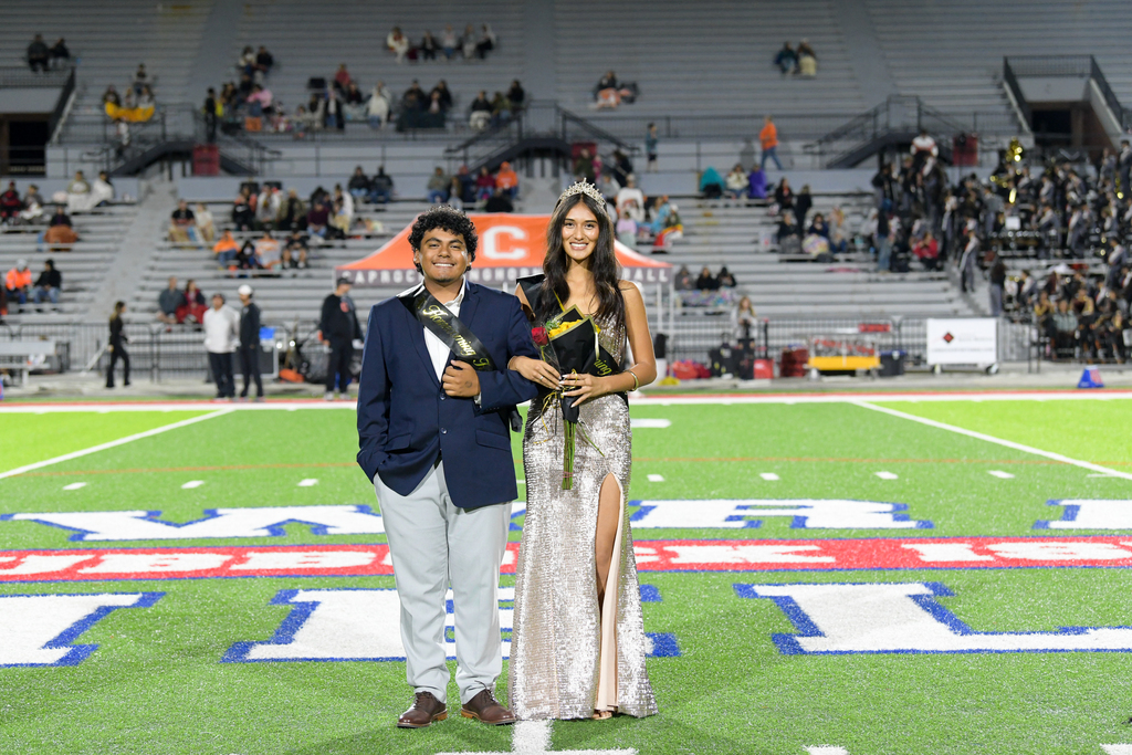 two students at homecoming