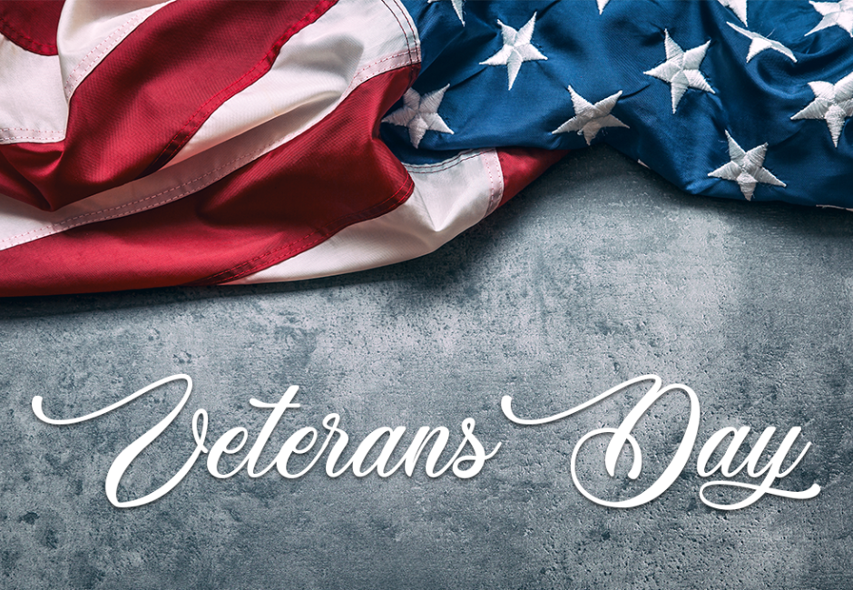 US Flag, Veterans Day on stone background