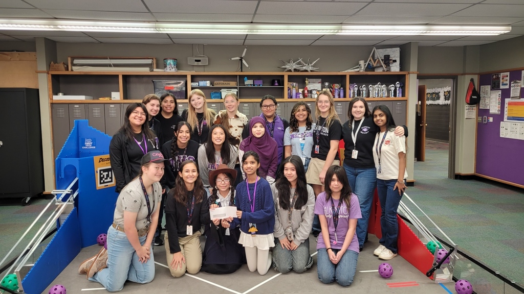 robotics team in the contest practice space in their classroom