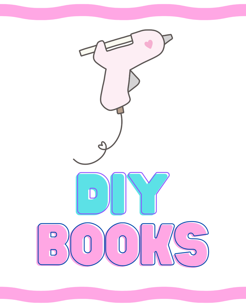 DIY Books with image of a hot glue gun