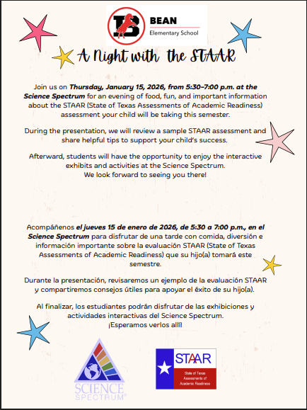 Bean Night with the STAAR 3-5