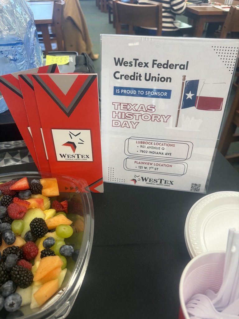 Texas History Day Contest and project boards--WesTex Credit Union sponsors food