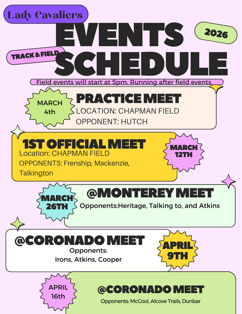 Cavazos Lady Cavaliers Track and Field schedule