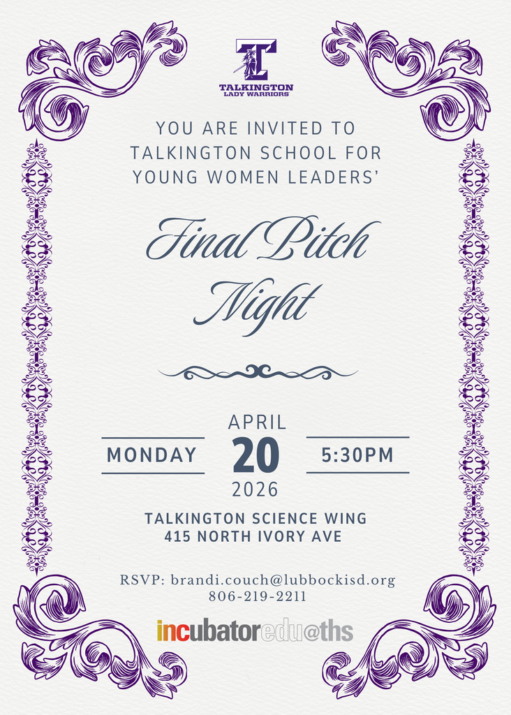 Final Pitch May 20 at 5:30 in science wing