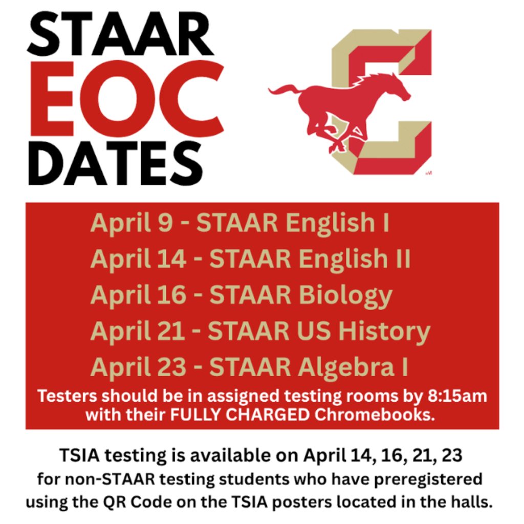 Listing of STAAR EOC dates