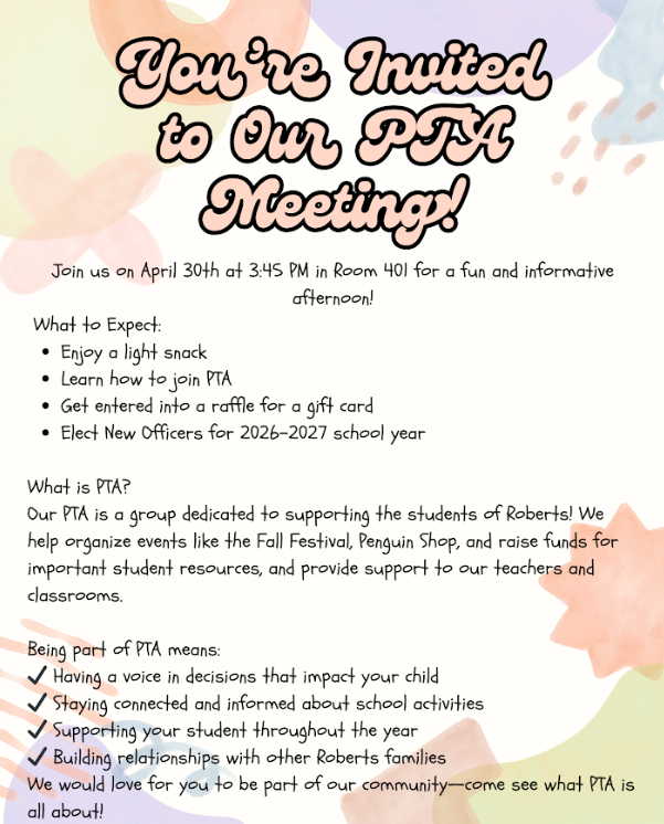 April PTA Meeting Info