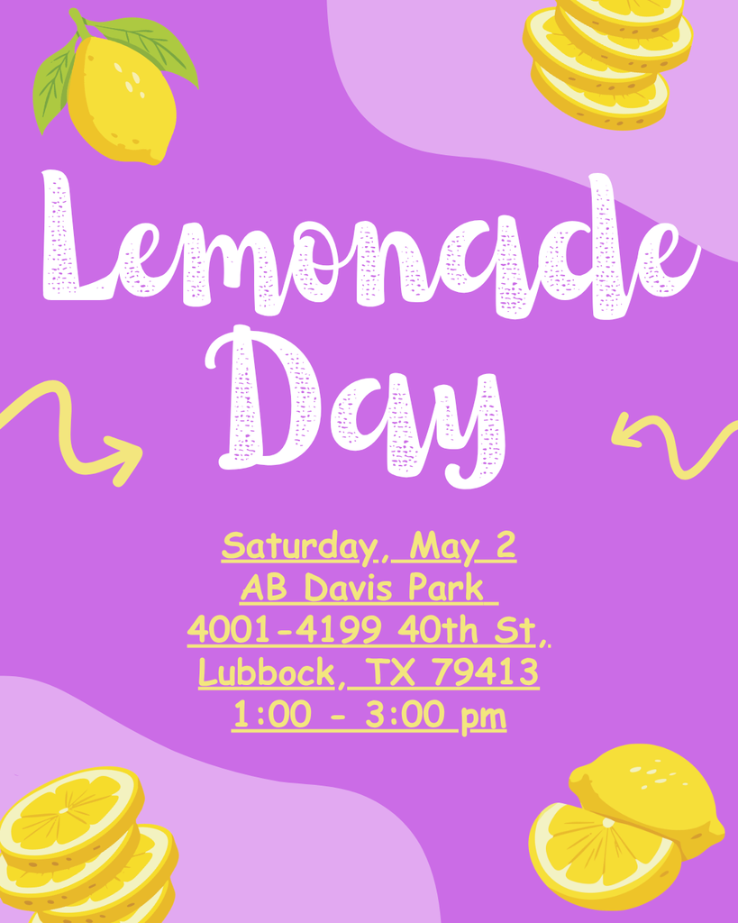 Lemonade Day May 2 at AB Davis Park 1-3pm