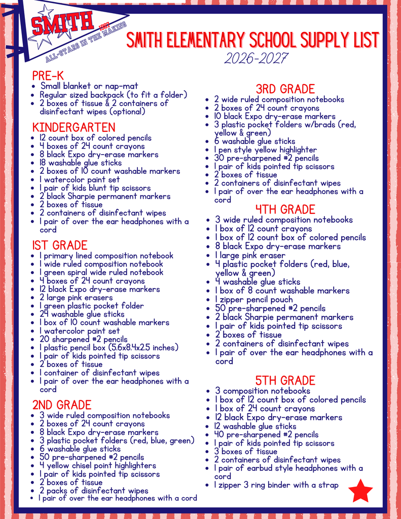 26-27 School Supply List