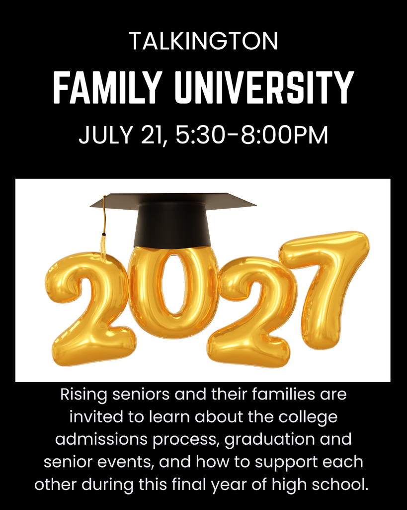 Family University on July 21, 5:30-8:00 pm at Talkington
