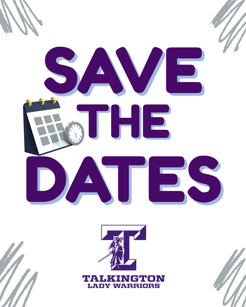 Save the Dates with Talkington logo and a calendar image