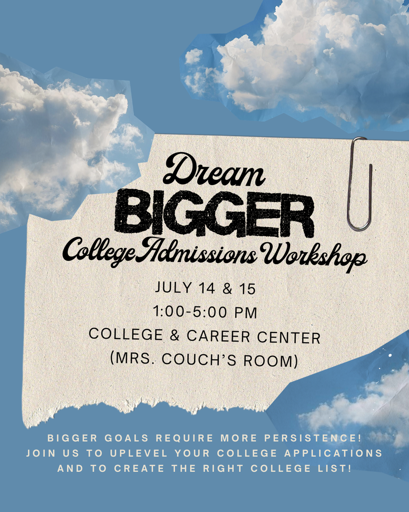 Dream Bigger Workshop July 14-15 from 1-5pm; with clouds and a paperclipped torn paper image