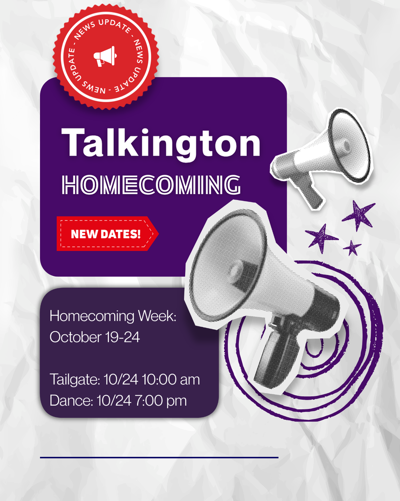 Homecoming week is now October 19-24 with megaphones and big red stickers for the date change alert