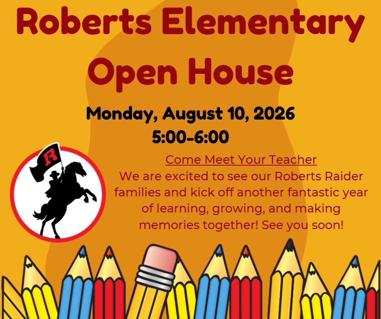 Open House 2026 - Monday, August 10th 5:00-6:00
