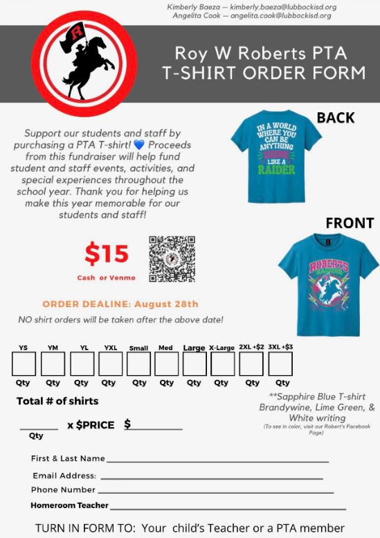 T-Shirt Order Form