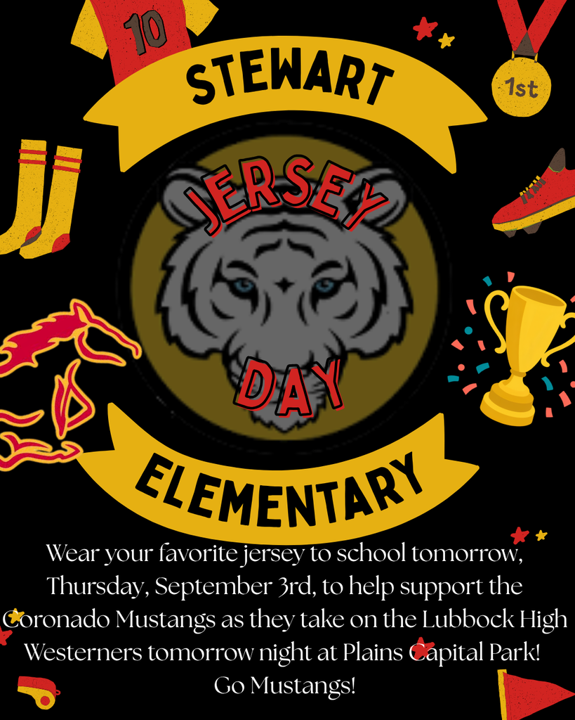 flyer indicating that Thursday, September 3rd is Jersey Day at Stewart Elementary.