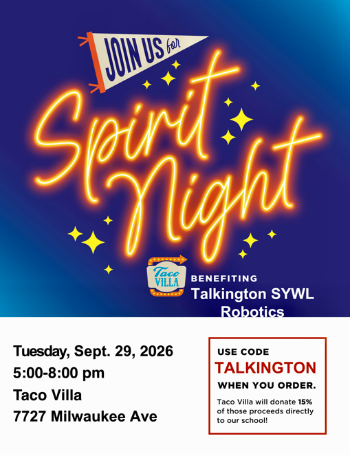 Taco Villa night for Robotics on Sept 29