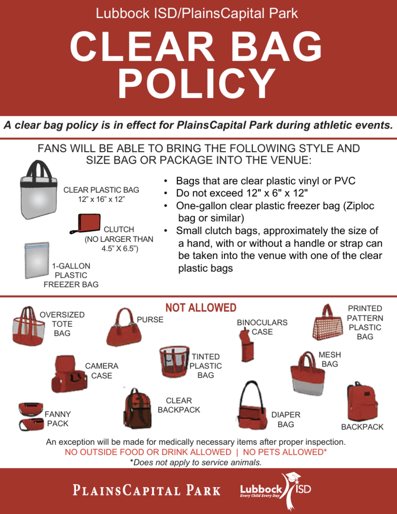 Clear bag policy