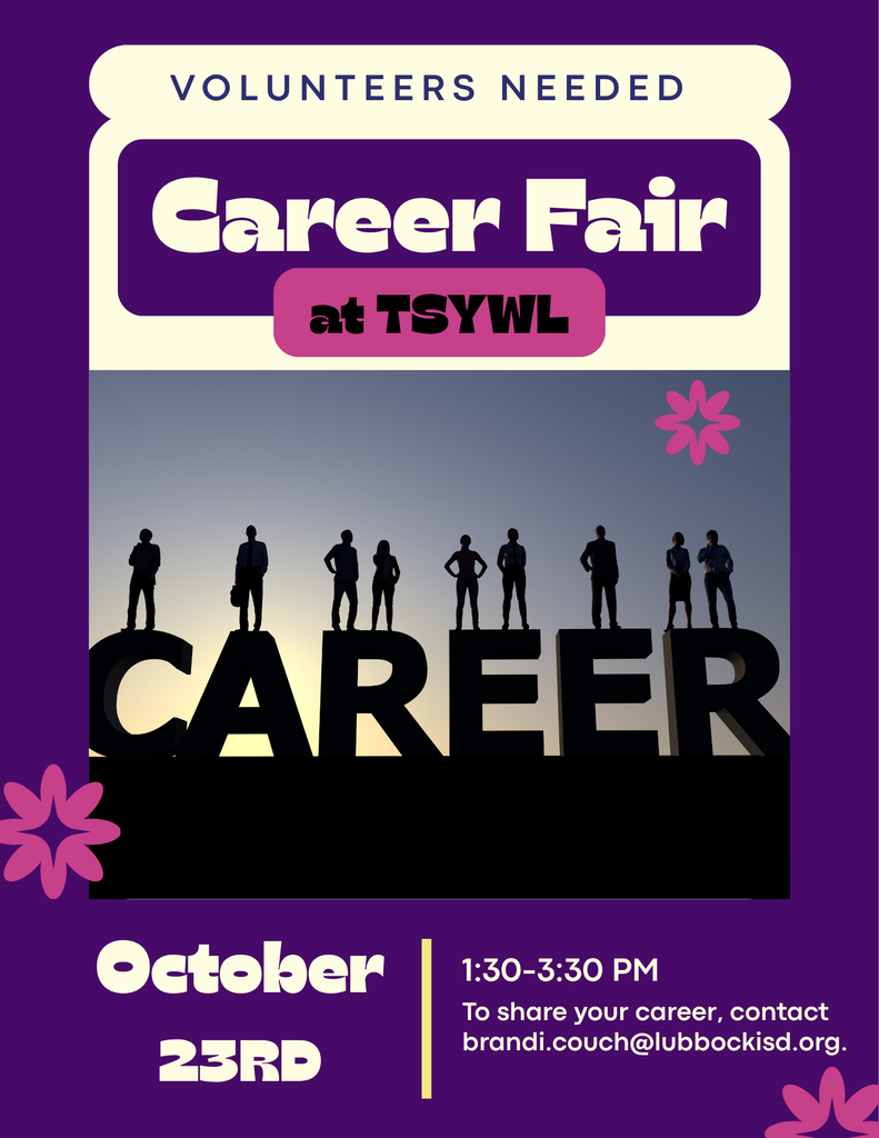 Career Fair at Talkington Oct 23 Volunteers needed with a career photo