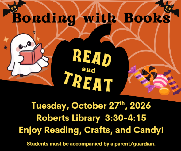 Up Next Bonding With Books Read and Treat Flyer