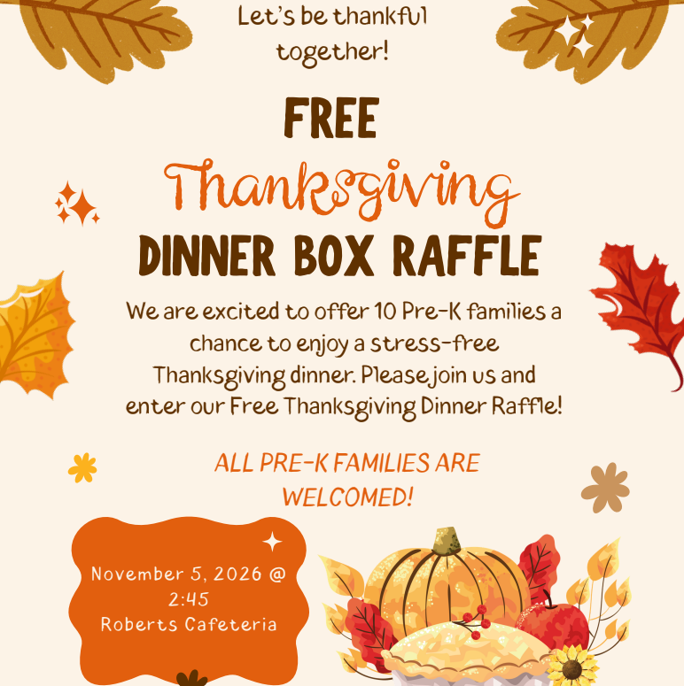 PreK Dinner Box Raffle invite