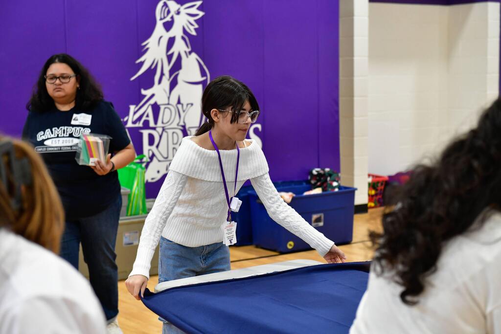 PAY IT FORWARD: MAKING A DIFFERENCE, ONE BLANKET AT A TIME! A huge thank you to Complex Community Federal Credit Union, one of our valued community partners, for visiting Margaret Talkington School for Young Women Leaders and leading our students in an incredible Pay It Forward activity! Our 6th and 7th grade Lady Warriors worked together to make blankets that will be donated to children in foster care. Through this hands-on service project, our students learned that simple acts of kindness can make a lasting impact in the lives of others. At Talkington, we believe that strong community partnerships help our students grow into compassionate leaders who recognize the importance of giving back. We are grateful to Complex Community Federal Credit Union for investing in our students, supporting our mission, and helping us create meaningful opportunities for service and leadership. Thank you for being such a wonderful community partner and helping our Lady Warriors put the power of paying it forward into action! #TalkingtonSYWL #LadyWarriors #CommunityPartners #CommunityService #PayItForward #ServiceWithPurpose #MakingADifference