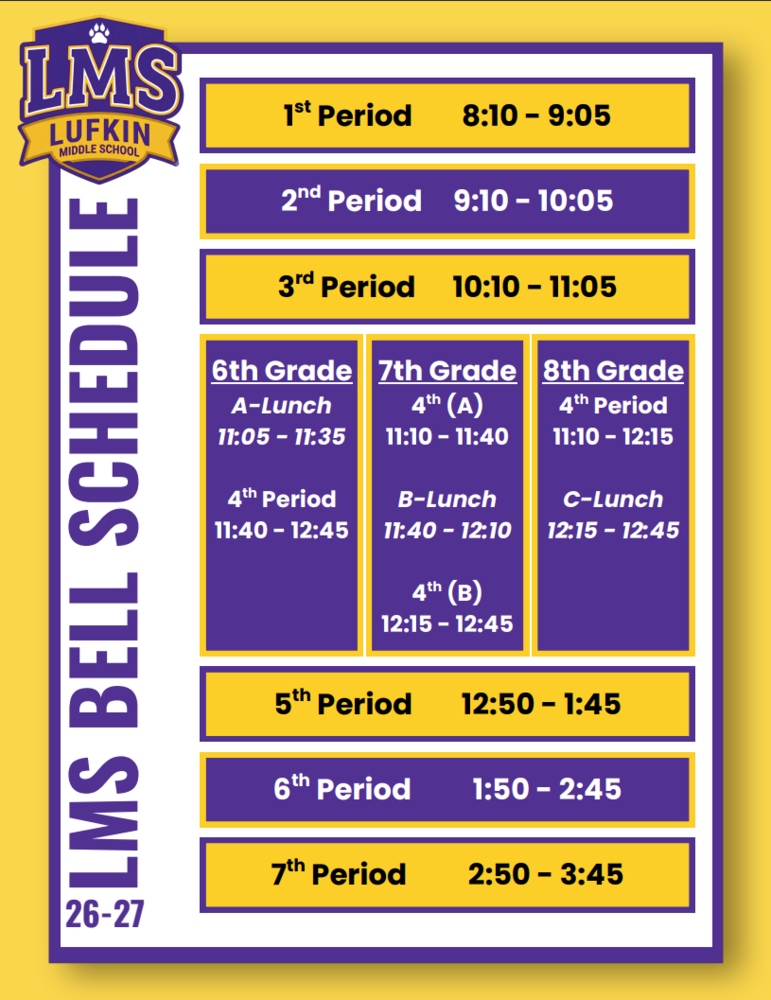 2026 Bell Schedule