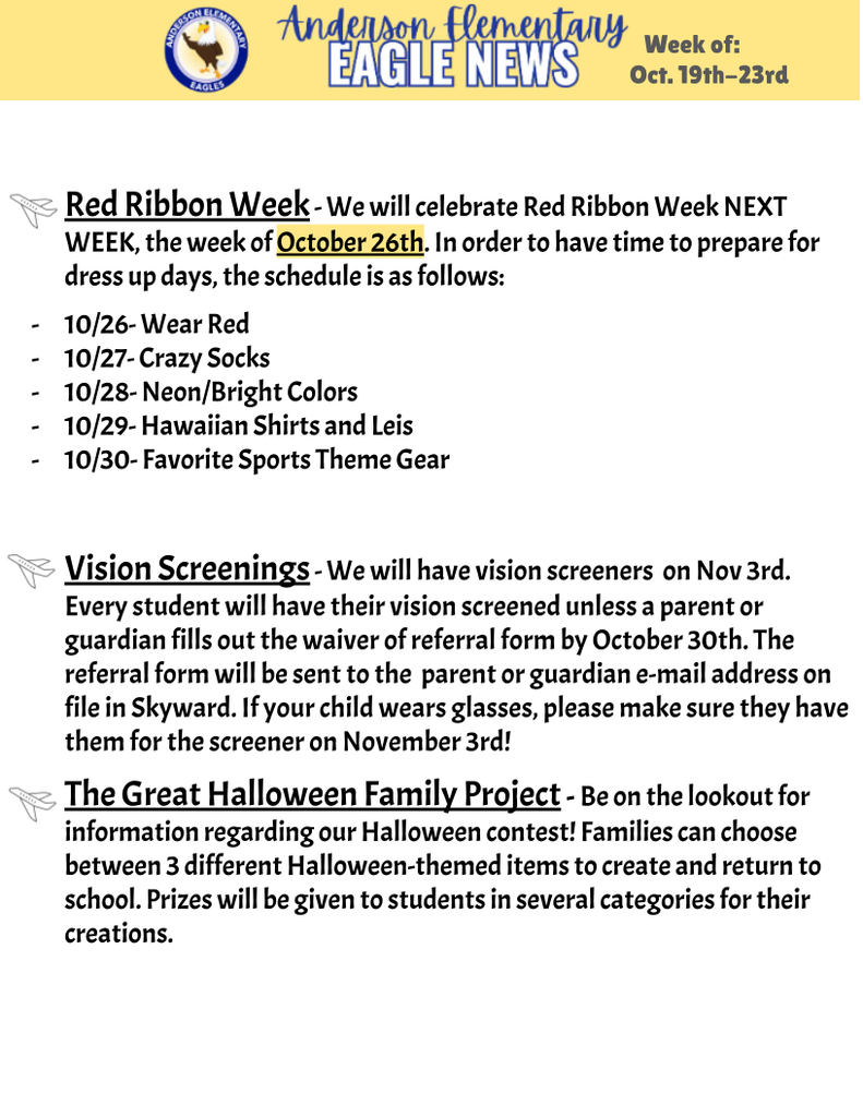 Eagle News- 10/19-10/23