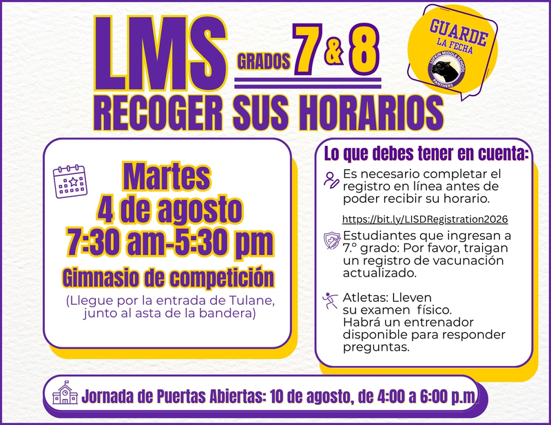 LMS Schedule Pick Up (spanish)