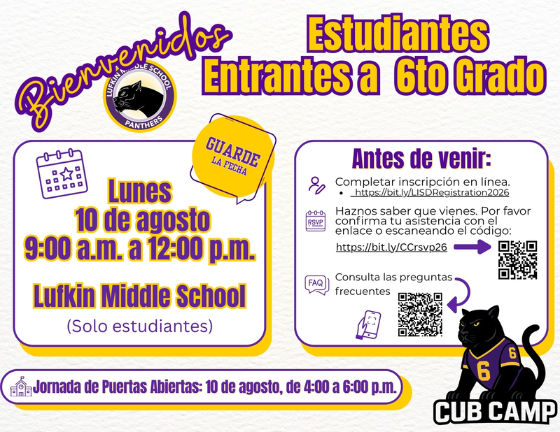 6th Grade Cub Camp (spanish)