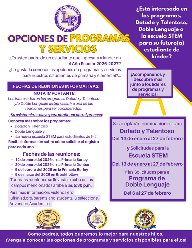 Spanish Choice Programs & Services Flyer
