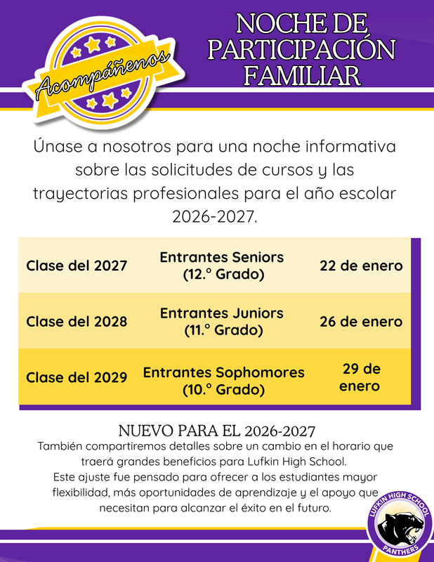 parent & Family Engagement Nights Spanish