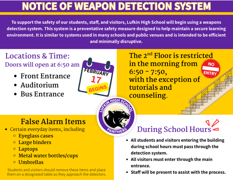 LHS Weapon Detector Reminder