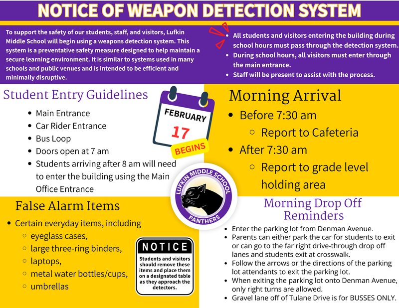 LMS Weapon Detector Reminder