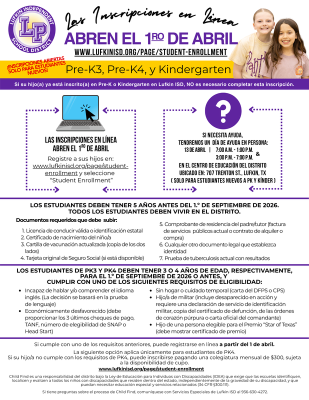 PK& Kinder Online Registration