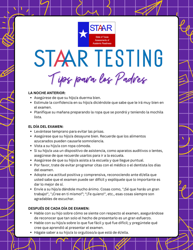 STAAR Testing Dates Schedule