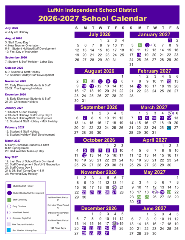 2026-2027 School Calendar