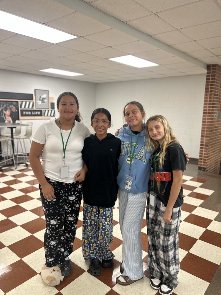 students in pajamas
