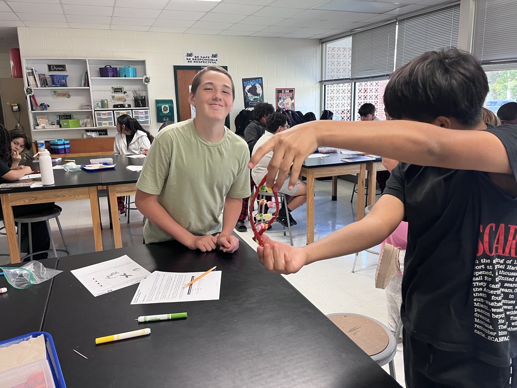 students working in science
