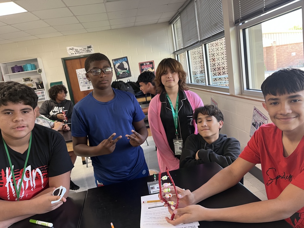 students working in science