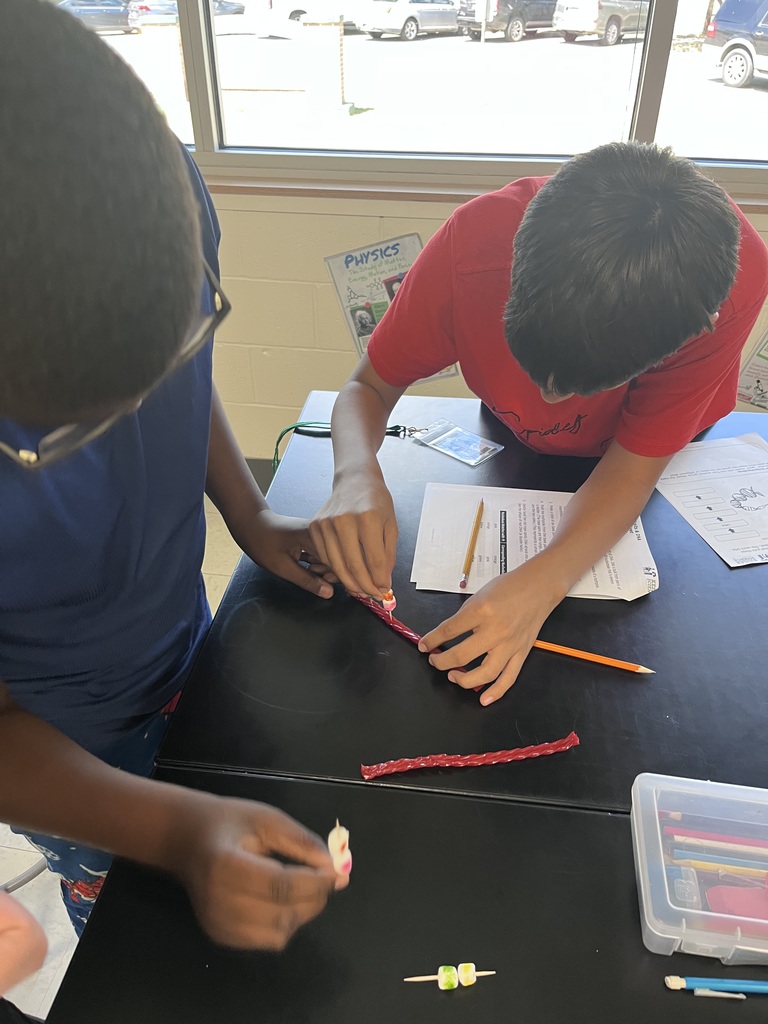 students working in science